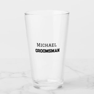 Groomsman simple minimal add name modern masculine glass