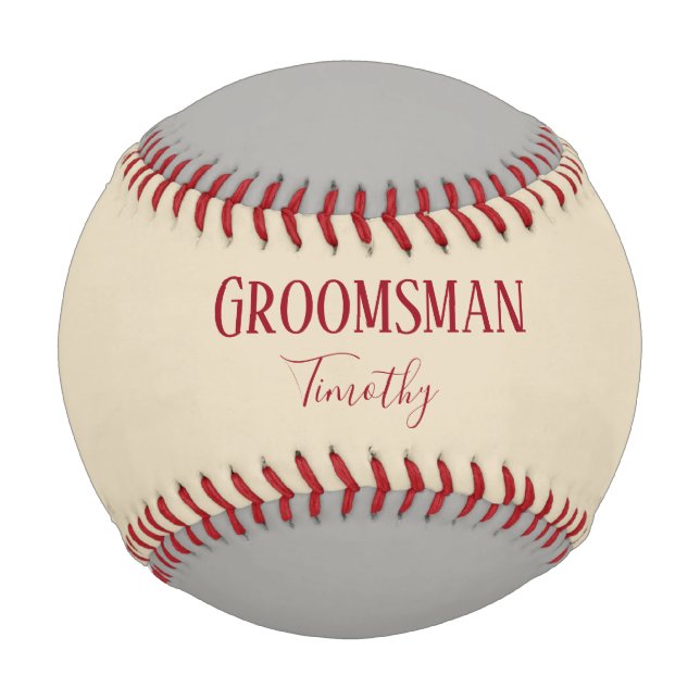 Groomsman Souvenir Baseball (Front)