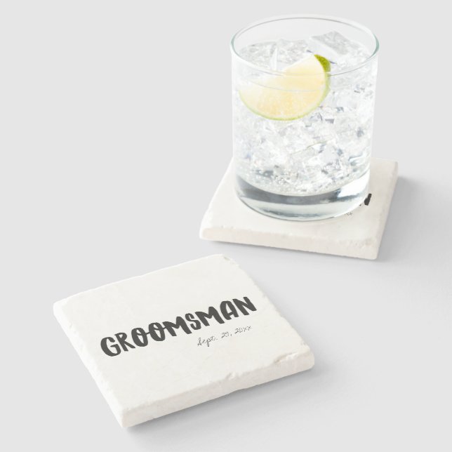 Groomsman Stone Coaster (Side)