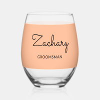 Groomsman Stylish Peach Minimalist Personalised