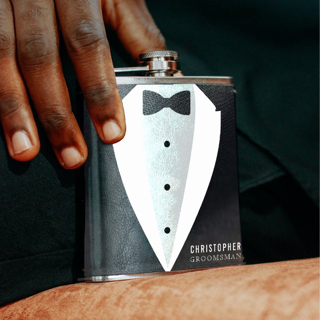 Groomsman Suit Wedding Favour Hip Flask (Groomsman Suit Wedding Favor Flask
)