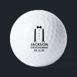 Groomsman Suspenders with Bow Tie Golf Balls<br><div class="desc">These golf balls are a great favour for the groomsmen in your wedding. If all your wedding party will be wearing suits this design with suspenders and a bow tie in black would be perfect. Casual yet formal. They will love that they are practical and useable. They'd be great for...</div>