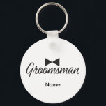 Groomsman text and Bow tie Key Ring<br><div class="desc">Groomsman text and Bow tie</div>