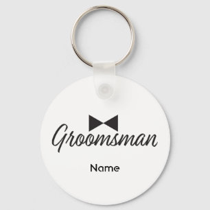 Groomsman text and Bow tie Key Ring