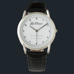 Groomsman Thank You Gift Personalised Watch<br><div class="desc">Typography editable script text with personal name in white,  wedding date and title in silver grey. An elegant and stylish keepsake gift from the bride and groom to their best man/groomsman.</div>