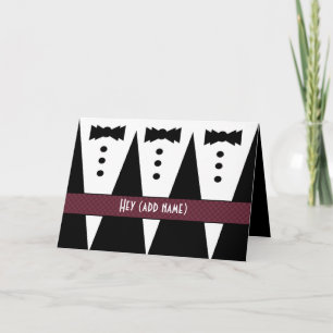 Groomsman Thank You - Three Tuxedos - FUNNY Card