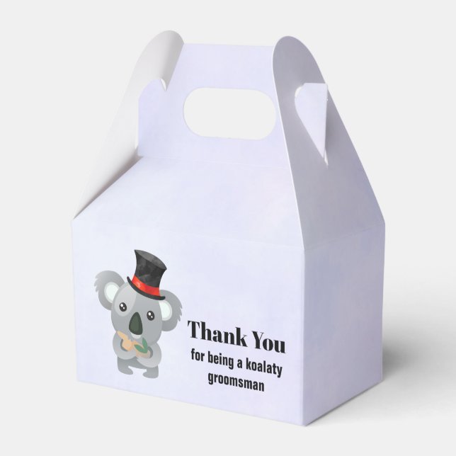 Groomsman Thank You with Koala Pun Favour Box (Front Side)