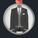 Groomsman Tuxedo Suit Christmas Gift Ornament<br><div class="desc">This bridal fashion design was created for the modern wedding. It has sleek designer accents and a chic contemporary style.</div>