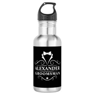 Groomsman Tuxedo Tie Black 532 Ml Water Bottle