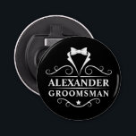 Groomsman Tuxedo Tie Black Bottle Opener<br><div class="desc">Wedding Groomsman Tuxedo Tie Black Bottle Opener</div>