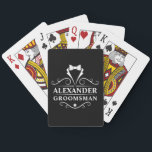 Groomsman Tuxedo Tie Black Playing Cards<br><div class="desc">Wedding Groomsman Tuxedo Tie Black Playing Cards</div>