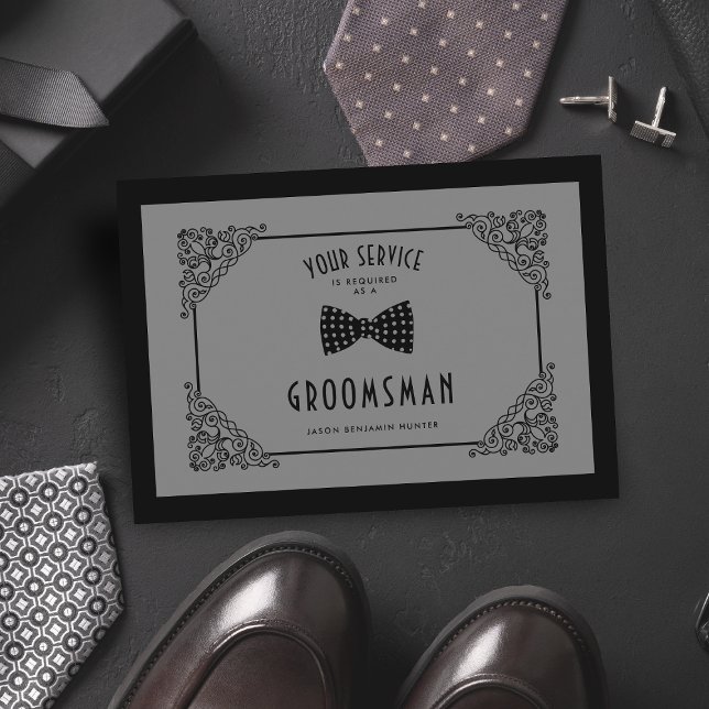 Groomsman Vintage Luxury Flourish Vellum Proposal (Creator Uploaded)