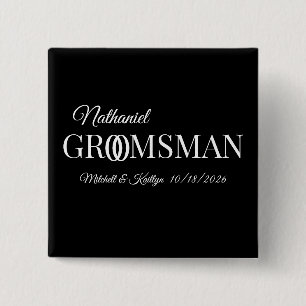 Groomsman Wedding 15 Cm Square Badge