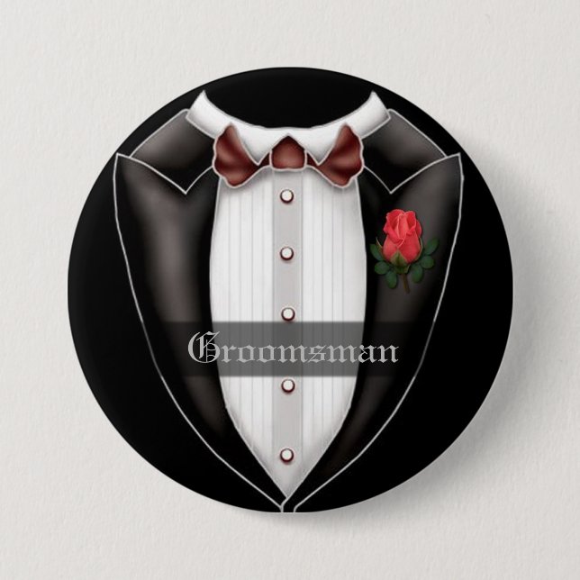 Groomsman Wedding Party Button (Front)