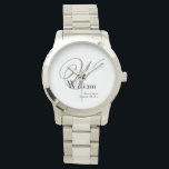Groomsman Wedding Party Gift Cool Monogram Classic Watch<br><div class="desc">Groomsman Groomsmen Wedding Party Gifts Cool Monogram Classic Watch. Click personalise this template to customise it with your monogram last name initial, the first name and the marriage date quickly and easily. Groomsman Wedding Party Gift Cool Monogram Classic Watch, is part of the Groomsman Gifts Collection in this store. 30...</div>