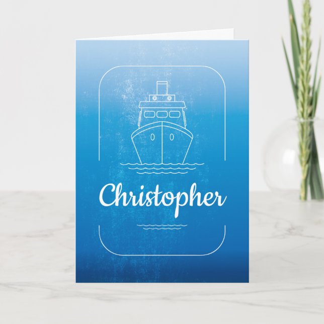 Groomsman Wedding Party Nautical Cruise Ship Card (Front)