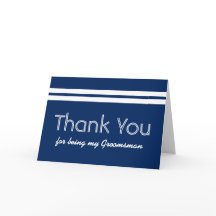 GROOMSMAN White Stripes Wedding THANK YOU