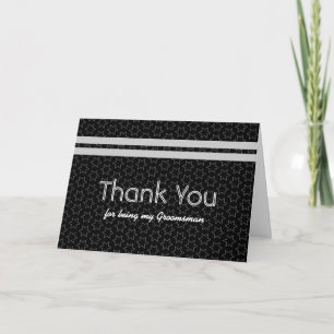 GROOMSMEN Bold Stripe  and Stars Wedding THANK YOU Card