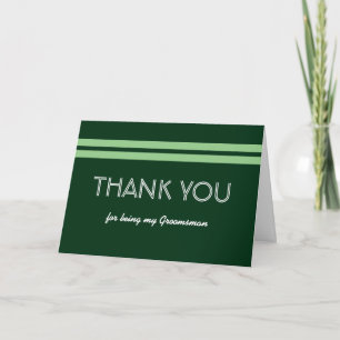 GROOMSMEN Bold Stripe Wedding THANK YOU V09 Card