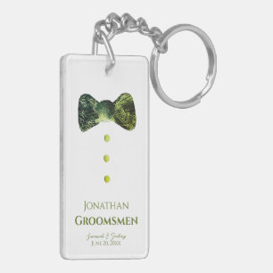 Groomsmen Funny emerald green Tie wedding Key Ring