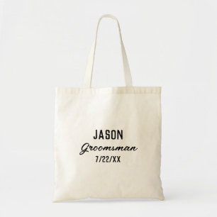 Groomsmen Gift Custom Text Wedding Favour Tote Bag
