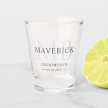 Groomsmen Gift Modern Trendy Monogram Initials