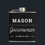 Groomsmen Gift Personalised Flask<br><div class="desc">Gift your groomsmen a gift they will love! Easily edit the name and colour of this classy flask.</div>