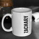 Groomsmen Gifts Masculine Wedding Party Best Man Coffee Mug<br><div class="desc">This stylish groomsman coffee mug features the groomsmen name, title and date written in a minimalist bold typography. Simply add the names of the groomsmen, their title and date in the personalise section to create your own wedding favours. Although shown here as a groomsman coffee mug, easily customise the title...</div>