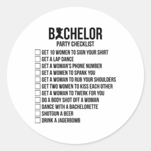 Groomsmen Groom Squat Men Bachelor Supplies Party  Classic Round Sticker
