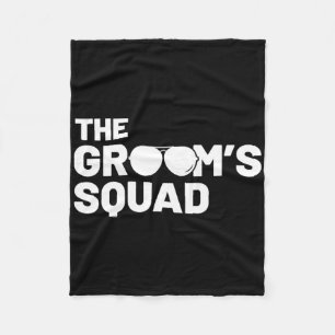 Groomsmen Groom Squat Men Bachelor Supplies Party Fleece Blanket