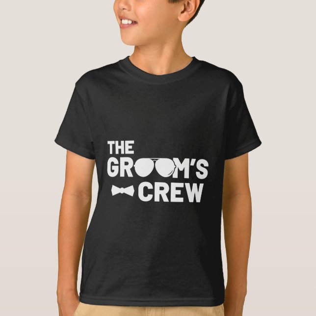 Groomsmen Groom Squat Men Bachelor Supplies Party  T-Shirt (Front)