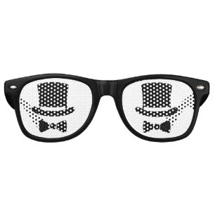 Groomsmen Hat and Bow Tie Retro Sunglasses