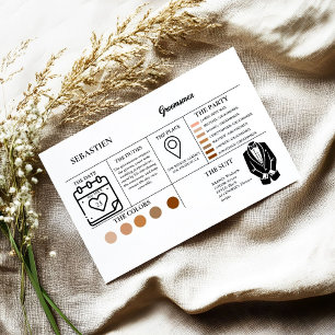 Groomsmen info card bridal proposal Card