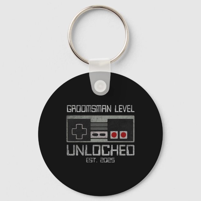 Groomsmen Matching Bachelor Party 2025 Gamer Husba Key Ring (Front)