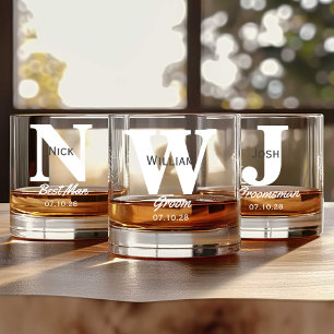 Groomsmen Old Fashion Personalised Name Whiskey Glass