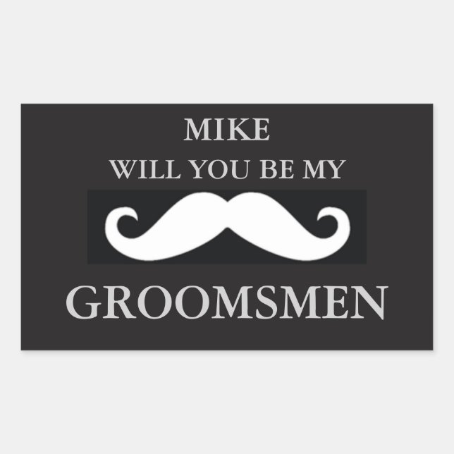 Groomsmen party rectangular sticker (Front)