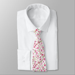 Groomsmen Pink Necktie Pink Floral Blush Pink