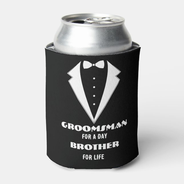 Groomsmen Proposal Glass, groomsman for a day  Can Cooler (Can Front)