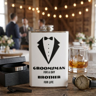 Groomsmen Proposal Glass, groomsman for a day  Hip Flask