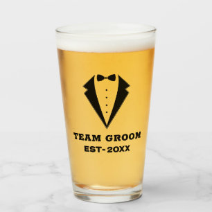 Groomsmen Proposal Glass, Team Groom Personalised  Glass