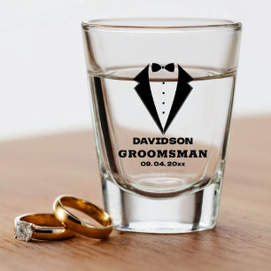 Groomsmen Proposal Glass, Team Groom Personalised  Shot Glass