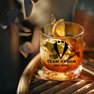 Groomsmen Proposal Glass, Team Groom Personalised Whiskey Glass