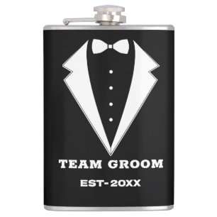 Groomsmen Proposal Glass, Team Groom Personalized Hip Flask