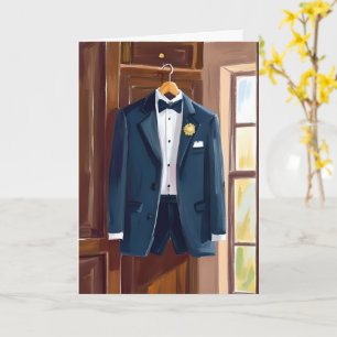 Groomsmen’s Tuxedo Wedding Bachelor Painted Card