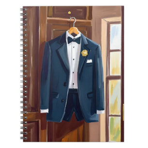 Groomsmen’s Tuxedo Wedding Bachelor Watercolor Notebook