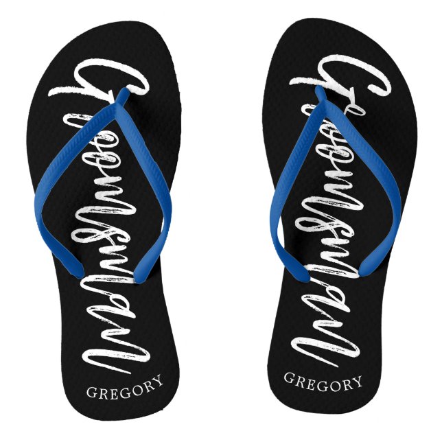 Groomsmen | Script Style Custom Wedding Thongs (Footbed)