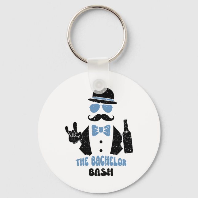 Groomsmen The Bachelor Bash - Groom Sayings  Key Ring (Front)