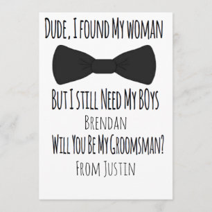 Groomsmen Wedding Bow Tie Card