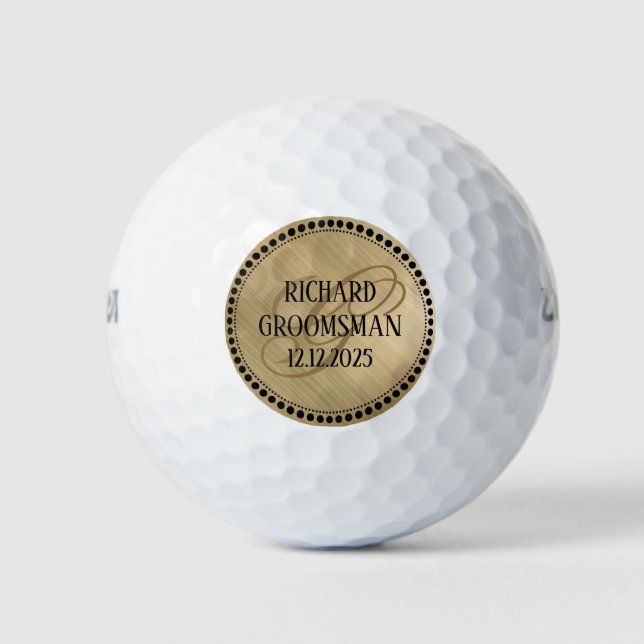 Groomsmen Wedding Party Gift Golf Balls (Front)
