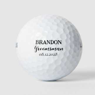 Groomsmen Wedding Typography Modern Sports  Golf Balls